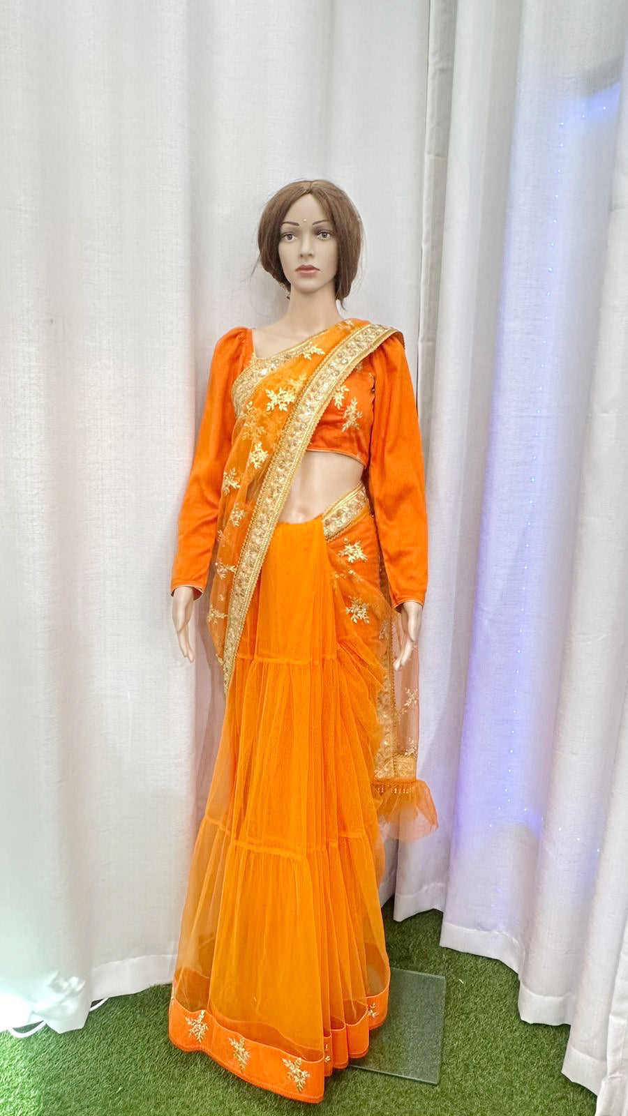 Designer Saree Set Orange FS
